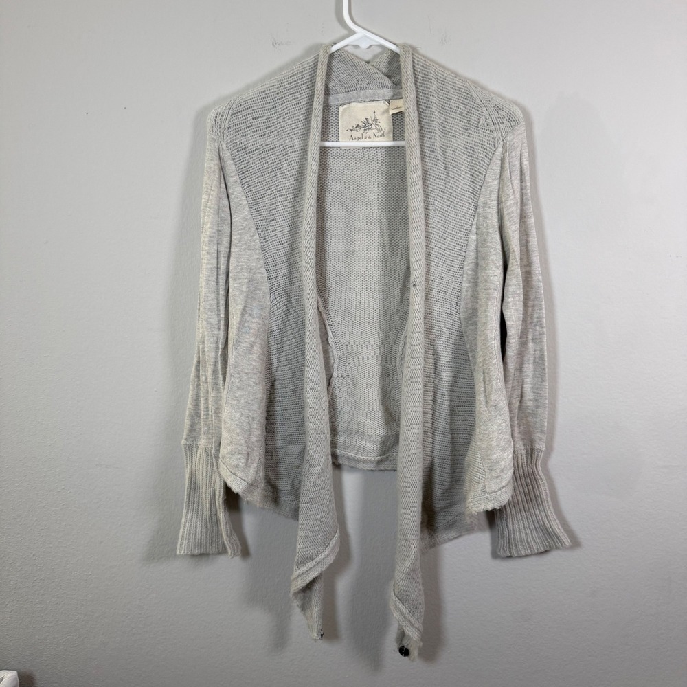 Angel of the North Light Gray Knit Drape Front Cardigan Sweater‎ XS